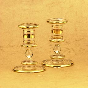 Glass Double Candle Holders